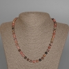 Collar de rodonita, piedra natural, cuentas lisas, diámetro 7 mm ±, longitud 49 cm ±