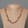 Collar de rodonita, piedra natural en trocitos, diámetro 8×4 mm, longitud 47 cm ±