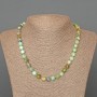 Collar de crisocola y lapislázuli, piedra natural facetada en cubo, diámetro 7 mm ±, longitud 50 cm ±