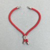 Base para pulsera textil, diámetro 5,5 mm +/- color rojo con inserción metálica, diámetro 8 mm +/- inserción de metal plateado, longitud 10,5 cm+