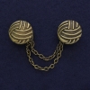 Broche para cárdigans, color bronce, diámetro 20 mm ±, cadena, longitud 9 cm+