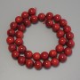 Cuentas de coral, bolas lisas de 11 mm, longitud 41 cm, en hilo