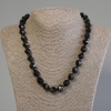 Collar de ónix negro facetado, cuentas facetadas, diámetro 12×11 mm, longitud 50 cm ±, con cierre