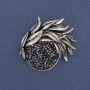 Broche-pendiente «Acento» plateado con cristales de strass 44×40 mm+