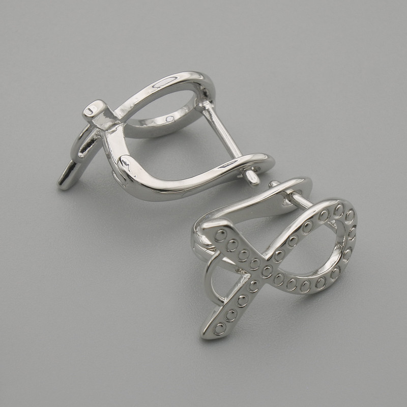 Ganchos plateados para pendientes 16x11 mm - par