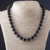 Collar de obsidiana solar, bolas lisas, diámetro de 12 mm, longitud de 48 cm
