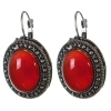 Pendientes en oferta, montura «punto cruz» ovalada, piedra de 2,5 × 2 cm, longitud 3,8 cm