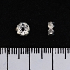 Separador rondel con cristales de strass blancos, acabado plata, 5 mm, 100 uds por paquete