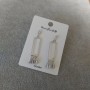 Aretes de presión con piedras blancas 9×44 mm, serie 925, color del metal: plata