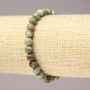 Pulsera elástica de jaspe verde, bolas lisas de 6 mm