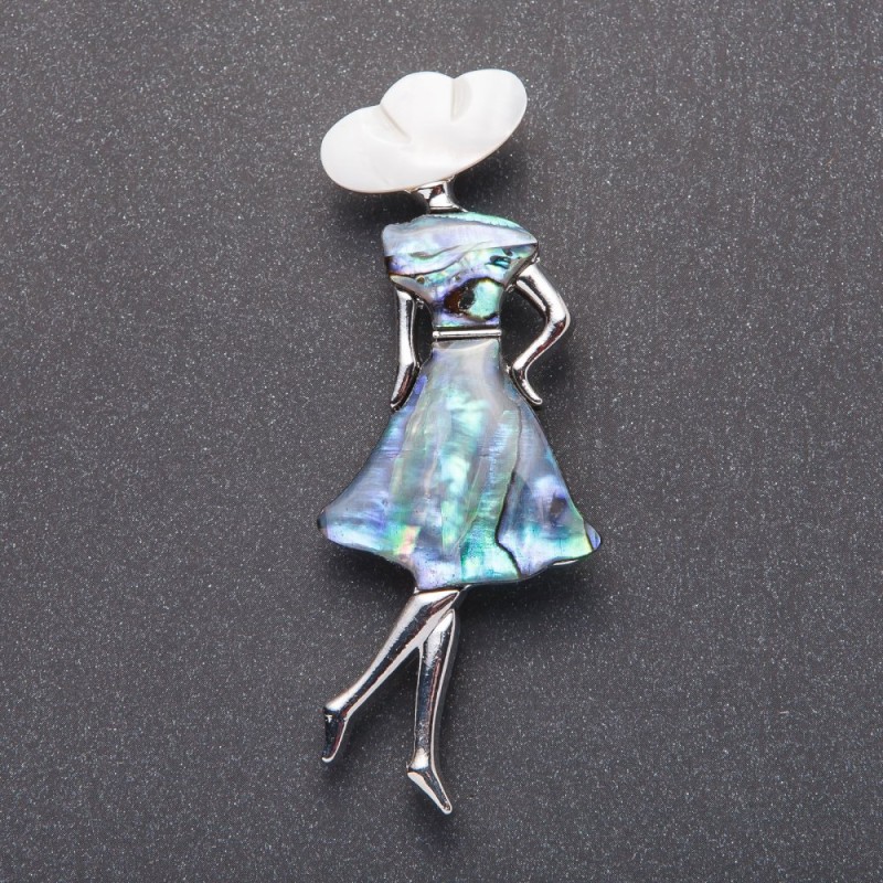 Broche-colgante Madam Haliotis 8, 4×3 cm