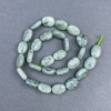 Cuentas ovaladas de jadeita birmana, piedra natural, diámetro 14×10 mm, espesor 5 mm ±, ensartadas en hilo, longitud 39 cm+